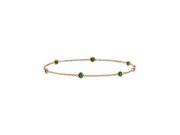 Gemstone tsavorite by the yard bracelet in Rose gold 14k with 0.60 Carat 7 inch length