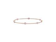 Pink Amethyst By The Yard Bracelet in 14K Rose Gold 7 Inch Length With Total Weight 0.60 Carat