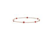 14K Rose Gold By The Yard Ruby Bracelet with 0.60 Carat Total Weight in 7 Inch Length