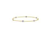 By The Yard 7 Inch Bracelet Tanzanite in 14K Yellow Gold Total Weight 0.60 Carat