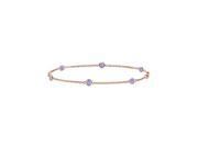 By The Yard 7 Inch Bracelet Tanzanite in 14K Rose Gold Total Weight 0.60 Carat