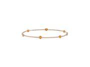Citrine By the Yard Bracelet in Rose Gold 14K 7 Inch Length with Total Weight 0.60 Carat