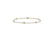 Rose Gold 14K By the Yard Peridots Bracelet in 7 Inch Length with 0.60 Carat Total Weight