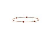 Garnet Bracelet By The Yard Bezel set in 14K Rose Gold with Total weight 0.60 Carat in 7 Inch