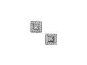April Birthstone Diamond Square Earrings in 14K White Gold 0.50 CT TDW