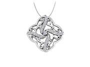 Diamond Square Like Shaped Pendant in 14K White Gold 0.25 CT TDWPerfect Jewelry Gift