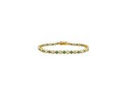 Emerald and Diamond Tennis Bracelet with 4.00 CT TGW on 14K Yellow Gold