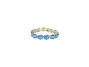 Oval Blue Topaz Bracelet in 18K Yellow Gold Vermeil 50 CT TGW December Birthstone Jewelry