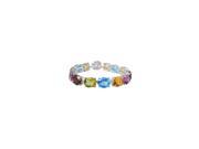 Oval Multi Color Gemstone Bracelet in 14K White Gold 50.00 CT TGW
