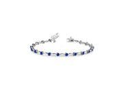 Alternating Created Sapphire Drop Bracelet in 14K white gold. 8.ct.tw