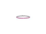 Created Pink Sapphire Tennis Bracelet 14K White Gold 3.00 CT TGW