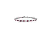 Ruby and Diamond Tennis Bracelet with 1.50 CT TGW on 18K White Gold