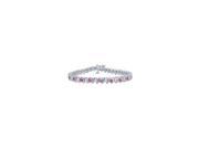 Pink Sapphire and Diamond S Tennis Bracelet Platinum 2.00 CT TGW