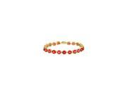14K Yellow Gold Prong Set Round Ruby Bracelet 12 CT TGW July Birthstone Jewelry