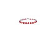 14K White Gold Prong Set Round Ruby Bracelet 12 CT TGW July Birthstone Jewelry