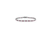 Ruby and Diamond Tennis Bracelet with 4.00 CT TGW on 18K White Gold