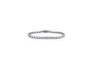 Platinum Diamond Bezel Set Tennis Bracelet 5 CT TDW April Birthstone Jewelry
