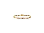 Ruby and Diamond Tennis Bracelet with 5.00 CT TGW on 14K Yellow Gold