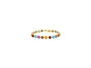 Round Multi Color Gemstone Bracelet in 14K Yellow Gold 12.00 CT TGW