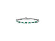 Emerald and Diamond Tennis Bracelet with 5.00 CT TGW on 18K White Gold