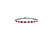 Ruby and Diamond Tennis Bracelet with 2.00 CT TGW on 18K White Gold