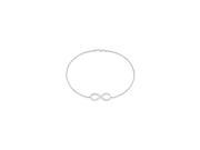 14K White Gold Infinity Bracelet with 7 Inch Cable Chain and Lobster Lock