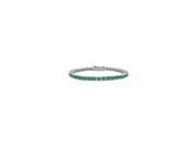 Frosted Emerald Tennis Bracelet 14K White Gold 10.00 Carat Total Gem Weight