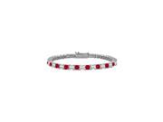Ruby and Diamond Tennis Bracelet with 5.00 CT TGW on 18K White Gold