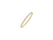 Pink Sapphire and CZ Eternity Bangle in Yellow Gold
