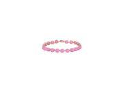 14K Rose Gold Prong Set Round Created Pink Sapphire Bracelet 12 CT TGW September Birthstone Jewe