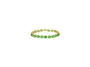 14K Yellow Gold Prong Set Round Emerald Bracelet 12.00 CT TGW May Birthstone Jewelry