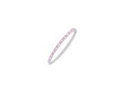 Pink Sapphire and CZ Eternity Bangle in Rhodium