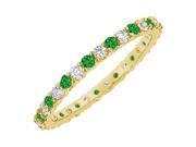 May Birthstone Emerald and Cubic Zirconia Bangle in 18K Yellow Gold Vermeil 10 CT TGW