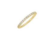 April Birthstone Cubic Zirconia Eternity Bangle in 18K Yellow Gold Vermeil Over Sterling Silver