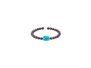 Turquoise Black Cultured Freshwater Pearl Cuff 7.5 Inch Bracelet 925 Sterling Silver