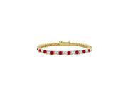 Ruby and Diamond Tennis Bracelet with 3.00 CT TGW on 18K Yellow Gold