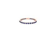 Sterling Silver 14K Rose Gold Vermeil Bezel Set Created Blue Sapphire Tennis Bracelet 25 Carat
