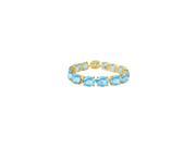 Oval Aquamarine Bracelet in 18K Yellow Gold Vermeil 50 CT TGW March Birthstone Jewelry