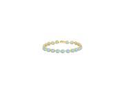 14K Yellow Gold Prong Set Round Aquamarine Bracelet 12.00 CT TGW March Birthstone Jewelry