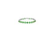 14K White Gold Prong Set Round Emerald Bracelet 12.00 CT TGW May Birthstone Jewelry