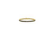 Black Diamond Tennis Bracelet in 18K Yellow Gold Vermeil. 3 CT. TGW. 7 Inch