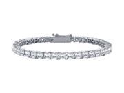 Princess Cut Prong Set Diamond Tennis Bracelet in Platinum 5 CT TDW April Birthstone Jewelry
