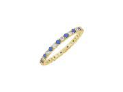 6 Carat Sapphire and CZ Eternity Bangle in Gold Vermeil
