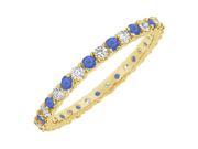 September Birthstone Sapphire and CZ Eternity Bangle in 18K Yellow Gold Vermeil 10 CT TGW
