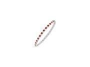 Gemstone for Love Ruby with CZ Sterling Silver Bangle