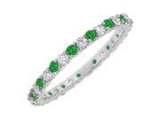 May Birthstone Emerald and Cubic Zirconia Bangle in Sterling Silver 10 CT TGW