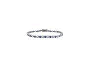 Sapphire and Diamond Tennis Bracelet with 5.00 CT TGW on 18K White Gold