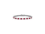 Ruby and Diamond Tennis Bracelet with 5.00 CT TGW on 14K White Gold