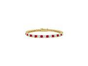Ruby and Diamond Tennis Bracelet with 3.00 CT TGW on 14K Yellow Gold