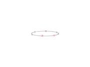 Created Pink Sapphire By The Yard Station Bracelet in White Gold 14K with 0.60 Carat Weight in 7